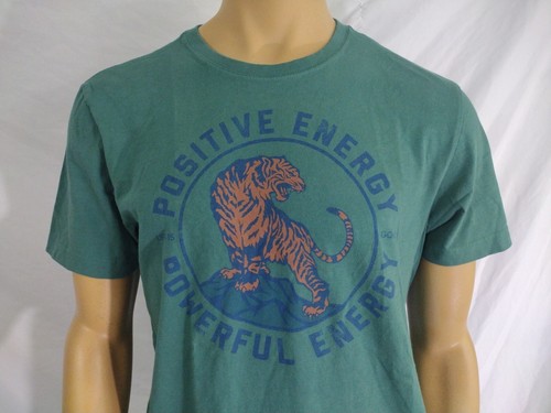 Camiseta LIFE IS GOOD Crusher M Verde ENERGÍA POSITIVA Tigre Gráfico Algodón SS - Imagen 2 de 10