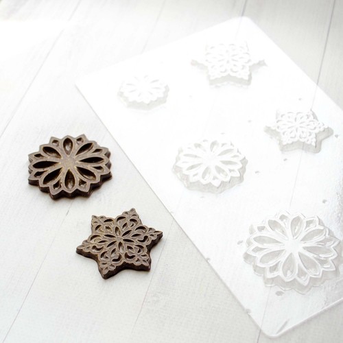 Molde de caramelo de chocolate copos de nieve molde de Navidad herramientas reutilizables para decoración de pasteles - Imagen 1 de 20