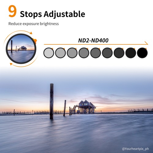 K&F Concept 49-105mm Variable ND Filter Lens ND2-ND400 (9 Stops) with Putter AU - Picture 46 of 101