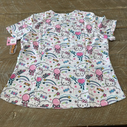 Hello Kitty Cherokee Scrubs 2XL Sanrio Tooniforms Rounded V Neck Top TF786 HKMS - Picture 8 of 20