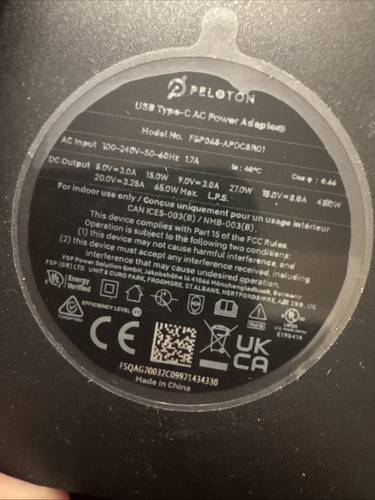 Peloton Bike+ FSP065-APDC8R01 USB-C Type-C Adattatore Alimentatore AC Caricatore - Foto 7 di 8