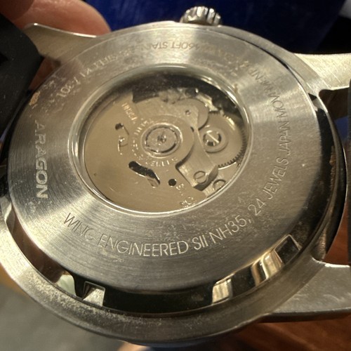 Reloj automático K1-301 aragon Time Machine azul espiral en caja cuerda giratoria como nuevo - Imagen 6 de 9