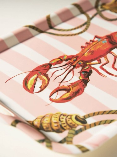 NEW ANTHROPOLOGIE NATHALIE LETE BY THE SEA MELAMINE TRAY PLATTER RED LOBSTER - Picture 2 of 24