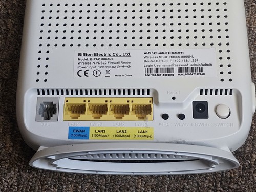 Billion BiPAC 8800NL Wireless-N VDSL2 / ADSL2+ Modem and Router - Picture 3 of 4