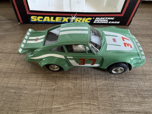 Vintage Boxed Scalextric Car C.295 Porsche Turbo, Green, in Good Condition - Picture 2 of 6