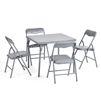NEW! Homy Casa Kids 5-Piece Folding Activity Table and Chair Set, Classic Gray