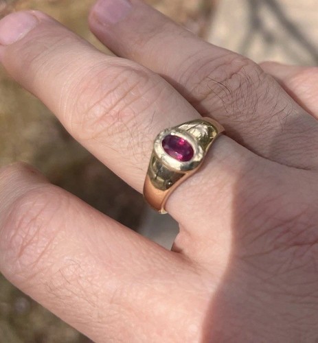 Superb Unheated Burma Ruby solid 18k yellow gold Ring & Certificate - Picture 4 of 12