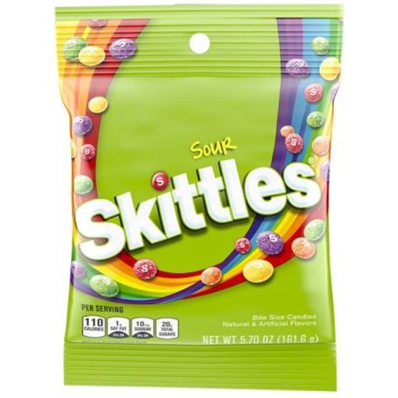 3x Skittles Sour Candy Peg Bag Sweet Snack Treats New Sealed Fresh 57oz 4490₽