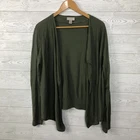 Ann Taylor LOFT Women's XL Long Sleeve Open Front Cardigan Sweater Olive Green