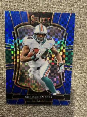 2025 Select Football Chris Chambers Blue Checkerboard Prizm /175 Dolphins  