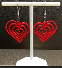 valentines day heart earrings heart spiral
