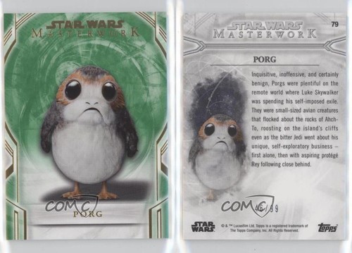 2018 Topps Star Wars Masterwork Green 46/99 Porg #79 0i0s - Bild 3 von 3