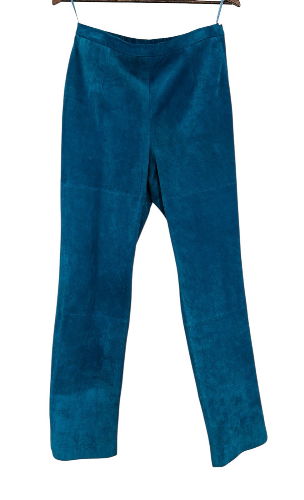 Terry Lewis Classic Luxuries 100% Genuine Leather Teal Pants Lined Size8 VINTAGE