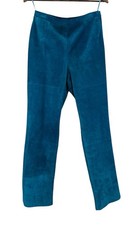 Terry Lewis Classic Luxuries 100 Genuine Leather Teal Pants Lined Size8 VINTAGE