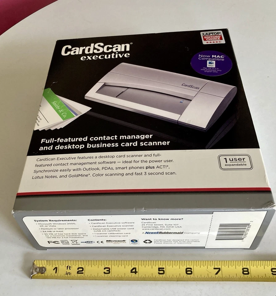 CardScan Executive 800cV8? Business Card Pass-Through Scanner PC Mac Scan