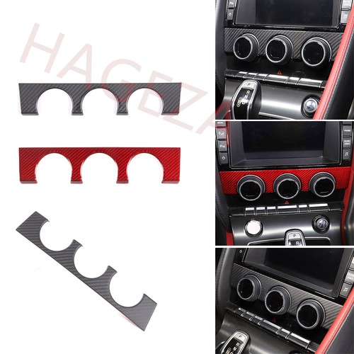 Red Carbon Fiber Climate Console Knob A/C Switch Cover For Jaguar F-TYPE 2013-25 - Picture 20 of 20