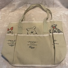 Winnie The Pooh Printed Canvas Tote Bag Retro Shoulder Bag Large Capacity