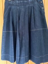 Toast Denim Skirt 14 Waist 34in Swing Pleat Full Style Dark Indigo Pockets