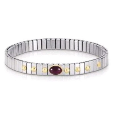 Pulsera NOMINATION Acero Y Oro 18k 750 Mls. Con Rubí Y 6 Bolas De Oro