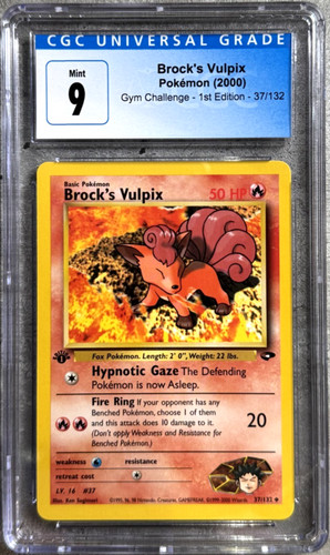 Brock's Vulpix (1st Edition) graded CGC 9 for sale on eBay