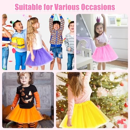 4PCS Tutu for Toddler Girls, 3-Layer Multicolor Tutu Skirts Ballet Tutu Dress - Picture 6 of 6