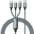 Câble Multi Chargeur 3 en 1 [1,2M] Câble USB Multiple Nylon Tressé avec Micro