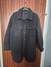 New Look ladies Women's shacket jacket wool grey warm cosy large
