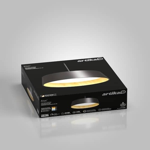 Artika Alton integrierte LED schwarze hängende moderne Pendelleuchte - Bild 8 von 10