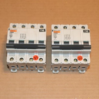 One Merlin Gerin Multi 9 C60H C16 4 Pole Circuit Breaker   #51/52