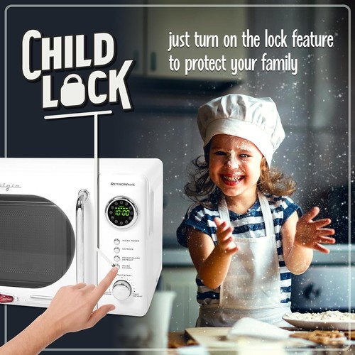 Nostalgia Retro Compact Countertop Microwave Oven - 0.7 Cu. Ft., White - Picture 4 of 6