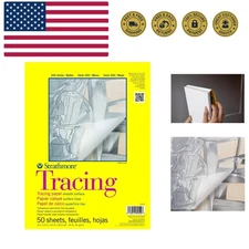 300 Series Tracing Paper Pad, Tape Bound, 9x12 inches, 50 Sheets 25lb/41g - A...
