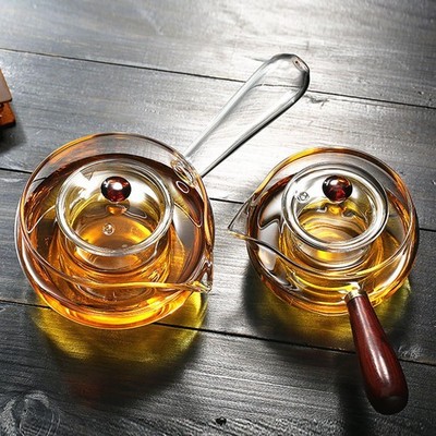 Glas Teekanne 450ml Verdickt Klar Blühend Teekocher Tragbar Langlebig Glas