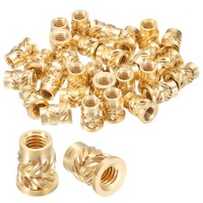 30 Pcs M4 x 9.1mm H x 6.3mm OD Brass Knurled Flange Threaded Inserts