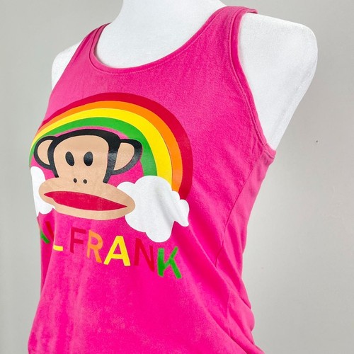 ✩ Mint Condition Pink Paul Frank Julius & Friends Colorful Rainbow Tank Top ♡ - Picture 3 of 6