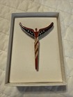 New ListingLavaggi Angel Brooch Pin Red White Blue Stars Usa Flag Patriotic Sterling Silver