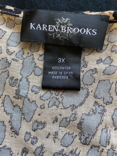 Top boho contadino Karen Brooks 3X stampa animalier taglie forti - Foto 4 di 5
