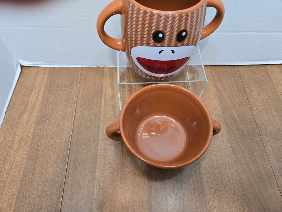 Lote de 2 tazas Sock Monkey con 2 asas Foto 2 de 4