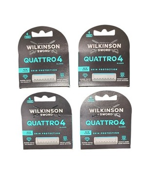 Wilkinson Sword Quattro 4 Sensitive Rasierer diamantbeschichtete Klingen Nachfüllpack 4 Stück