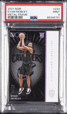2021 PANINI NOIR METAL FRAME #233 EVAN MOBLEY 21/25 PSA 9