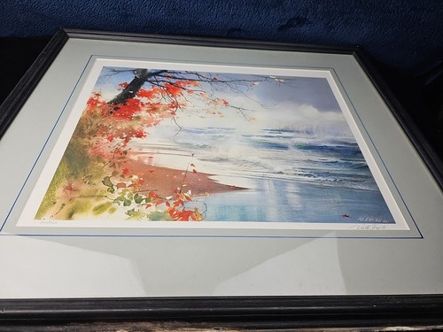 Nita Engle Limited Edition Print, Signed and Numbered, Fall Leaves Ocean RARE - Picture 3 of 12