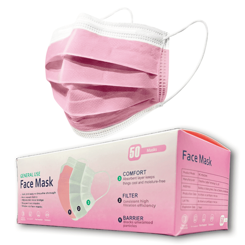 Eine Box mit 50 Stück und 40 Schachteln Einweg Gesichts 3-lagige Filtermasken - Bild 1 von 12