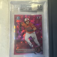 2022 BOWMAN CHROME DRAFT SAPPHIRE PADPARADSCHA REFRACTOR 1/1BDC160 DYLAN BEAVERS