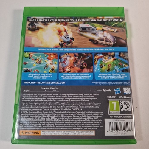 Micro Machines World Series Xbox One Racing Battle Video Game Manual PAL - Picture 3 of 4