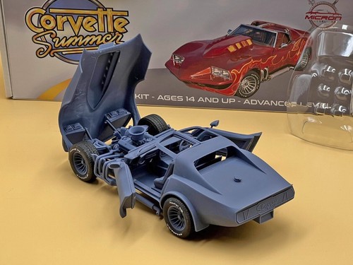 Kit maquette résine été Corvette 1:25 avec décalcomanies, pneus caoutchouc et pièces transparentes - Photo 9 sur 13