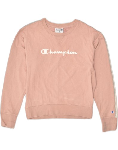 Champion Damen lockere Passform Grafik Sweatshirt Pullover UK 14 Medium pink AQ88