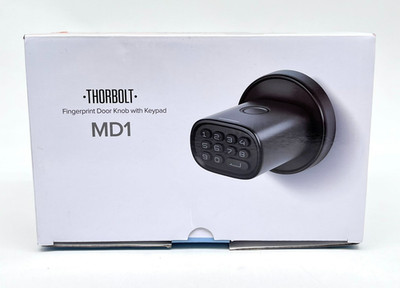 Thorbolt Keyless Fingerprint Door Knob With Keypad Model MD1 - Matte Black