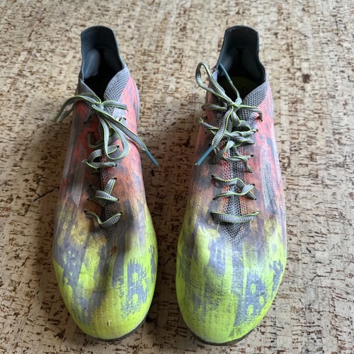 Adidas FY6866 X Speedflow Fußballschuhe grau/pink/gelb Größe 10,5
