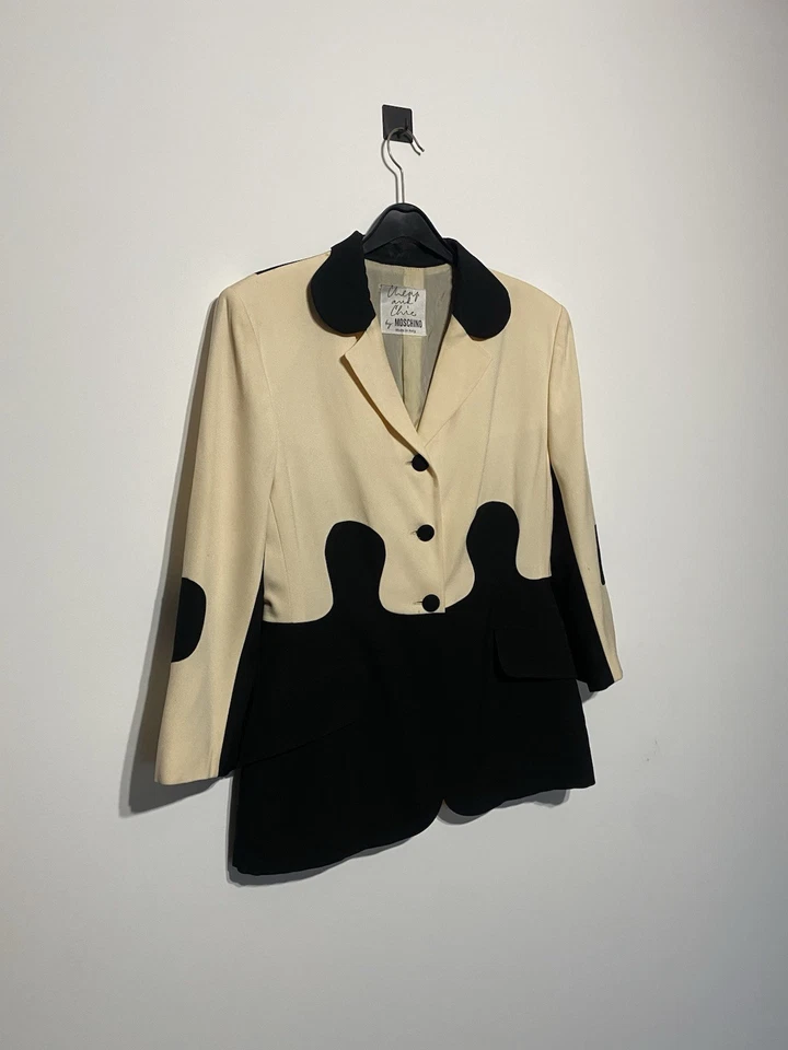 Vintage Moschino Cheap and Chic Puzzle Blazer Two-Tone Italy Size 42 - Image 2 of 4