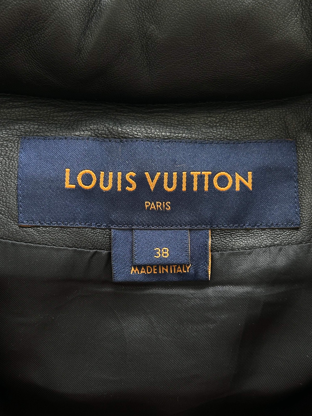 Louis Vuitton Black Embossed Monogram Leather Women's Puffer Jacket image 3