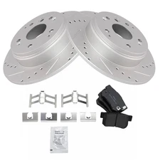 Rotor & Brake Pad Posi Metallic Performance Drilled Slotted Rear Kit for Honda